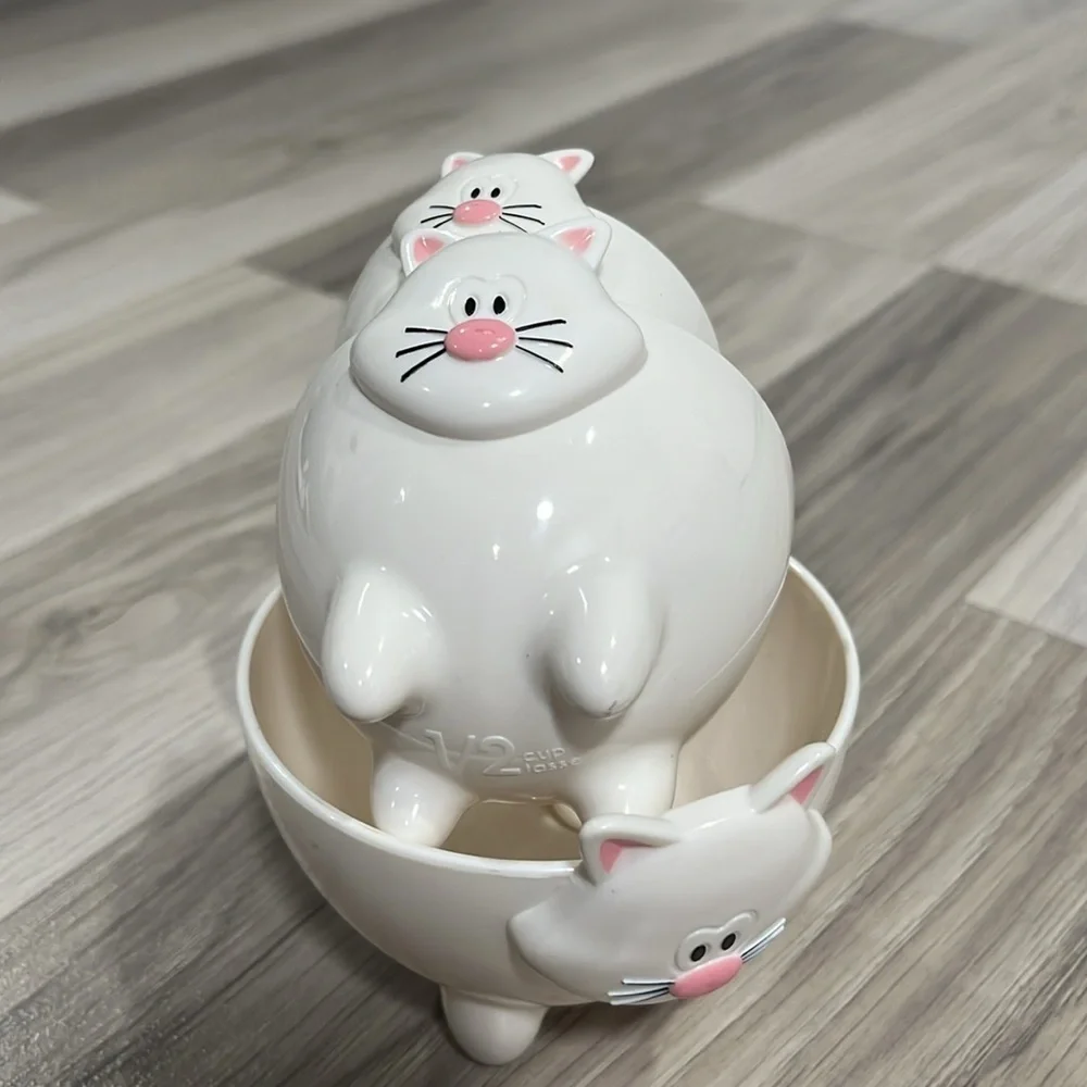 Vintage JOIE Meow Kitty Cat Measuring Cups 1 cup, 1/2 cup, 1/4cup Cat Lover